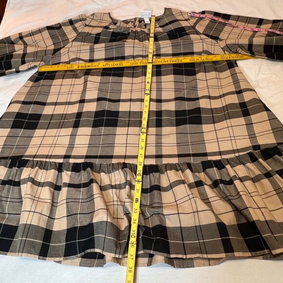 NWT AVA & VIV Prairie Dress 2X Plaid Tiered Cottage core Pockets Bishop Sleeves - Picture 11 of 15